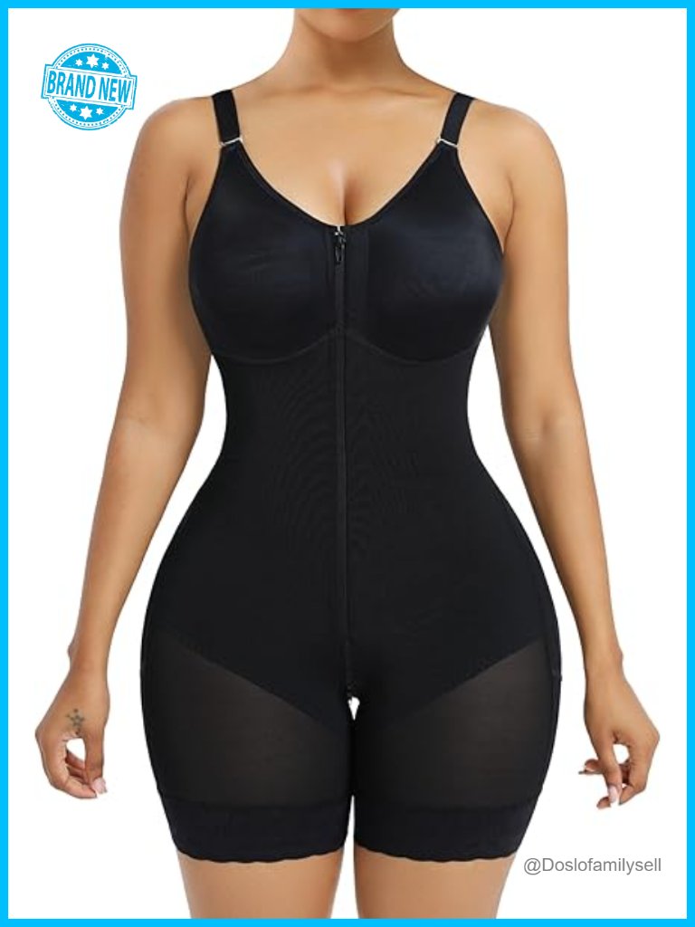 Full Body Shapewear Tummy Control Butt Lifter With Zipper Crotch